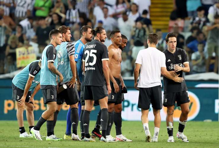 I giocatori della Juventus nel post partita contro l'Udinese - Foto ANSA - Ilromanista.it