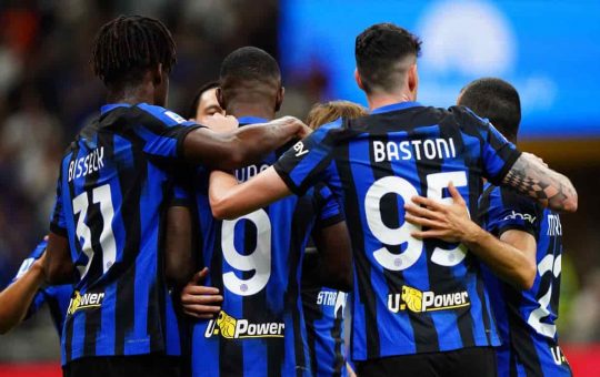 L'Inter festeggia un goal in campionato - Foto Lapresse - Ilromanista.it