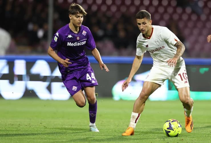 Riccardo Pagano in campo con la maglia della Roma - Foto Lapresse - Ilromanista.it