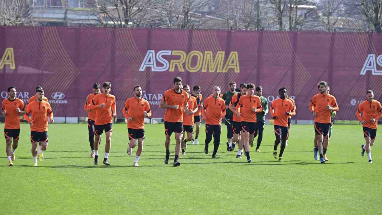 I giocatori della Roma si allenano a Trigoria - Lapresse - Ilromanista.it