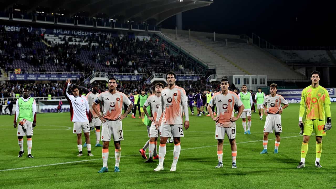 La Roma al termine della partita di Firenze - Foto Lapresse - Ilromanista.it