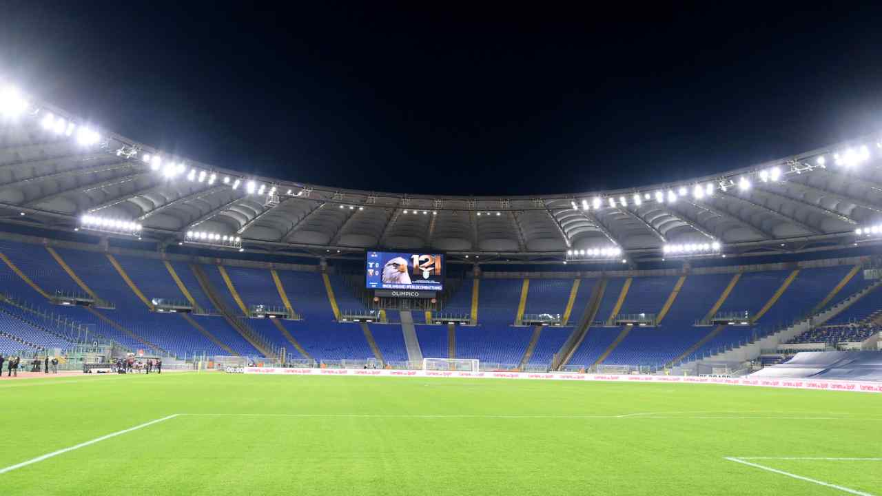 Lo stadio Olimpico vuoto - Lapresse - Ilromanista.it