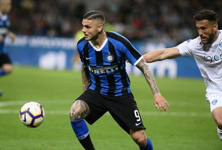 Mauro Icardi in campo con la maglia dell'Inter - Foto Lapresse - Ilromanista.it