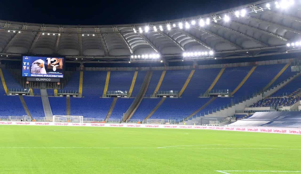 Lo stadio Olimpico prima di una partita - Foto Lapresse - Ilromanista.it