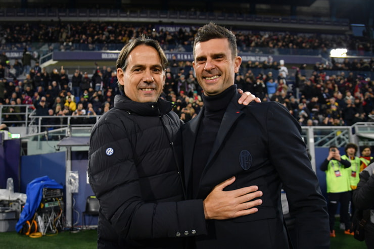 Simone Inzaghi e Thiago Motta - Foto Lapresse - Ilromanista.it