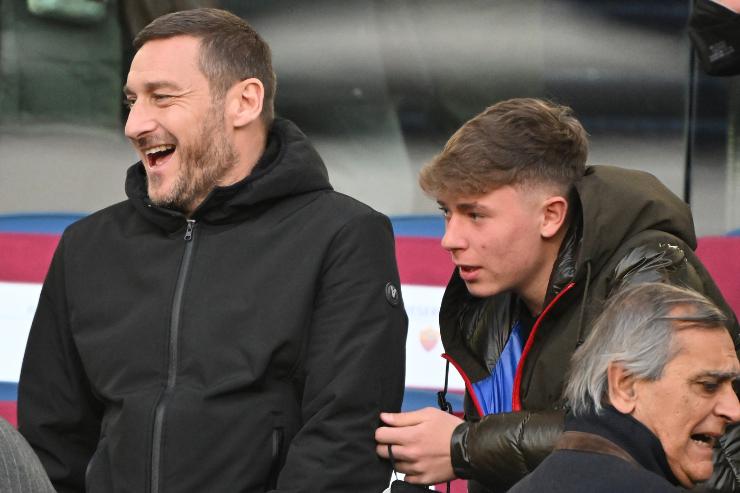 Francesco Totti e il figlio Cristian - Lapresse - Ilromanista.it