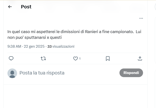 Post su Ranieri