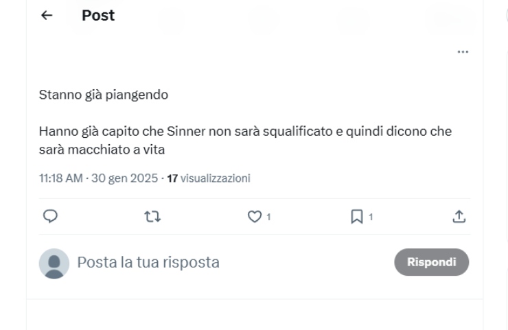 Sinner non sarà squalificato