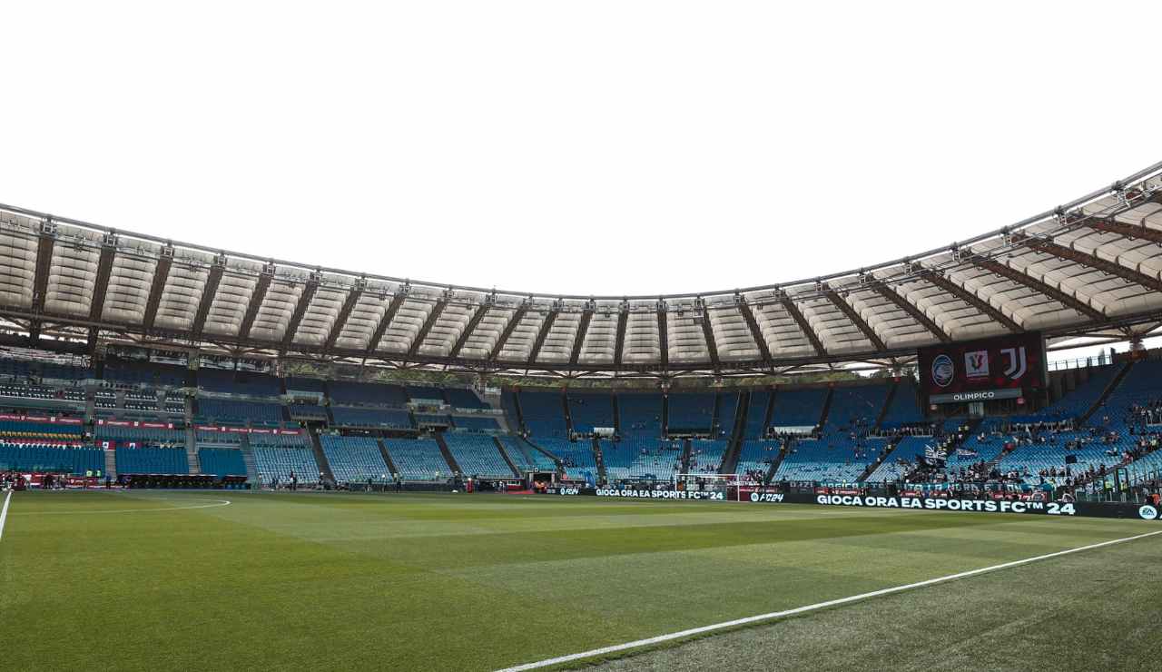 Lo stadio Olimpico di Roma vuoto - Lapresse - Ilromanista.it