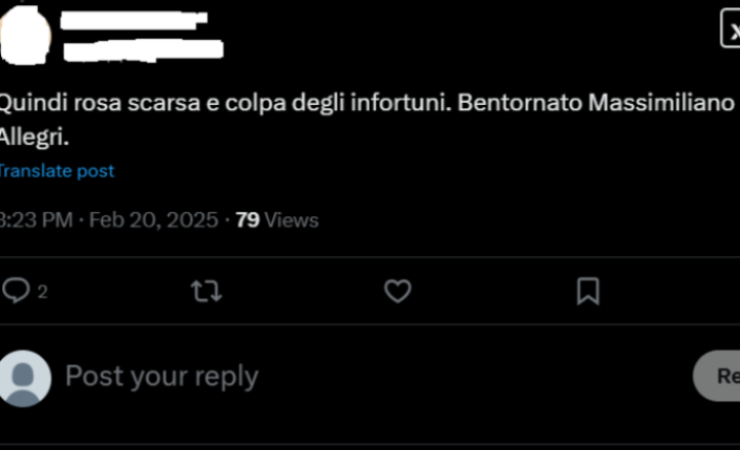 Il tweet ironico su Allegri 