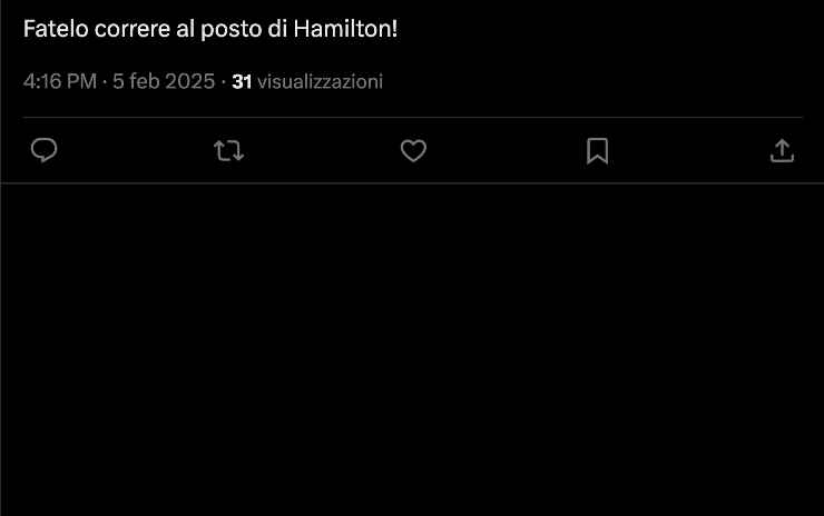 Il commento di un utente a proposito di Formula 1 su X - Ilromanista.it