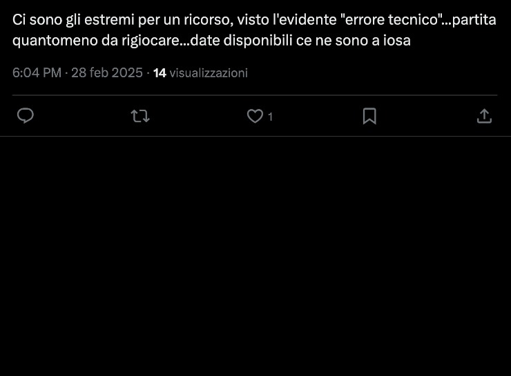 Il commento di un utente su X dopo Bologna-Milan - X - Ilromanista.it